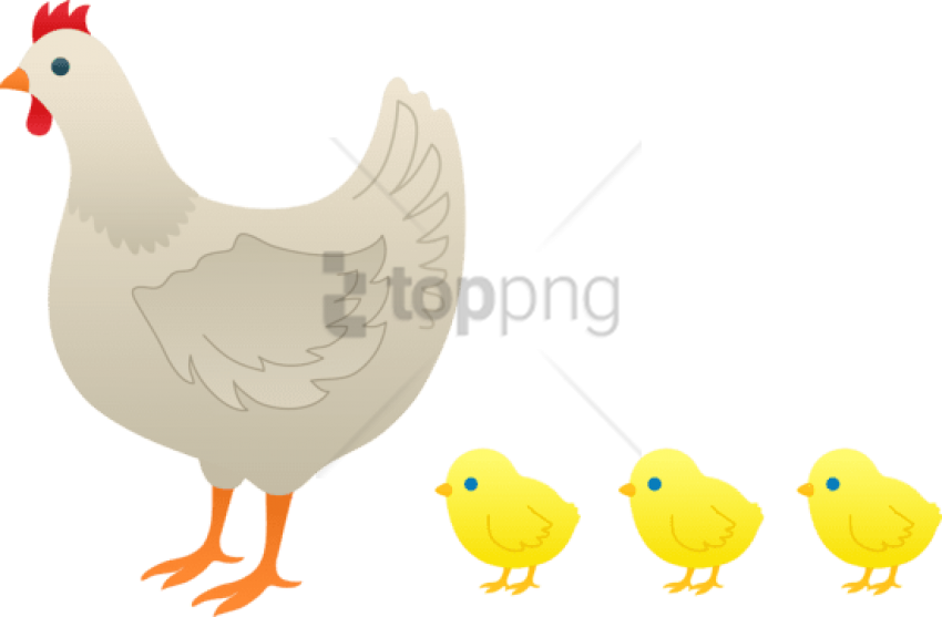 Free Png Baby Chicken Png Png Image With Transparent - Mother Hen And The Chicks Clipart (850x557), Png Download
