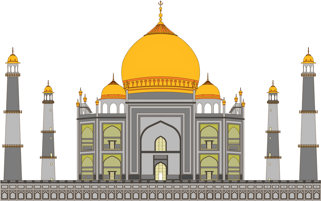 Taj Mahal Vector - Dome Clipart (1114x696), Png Download