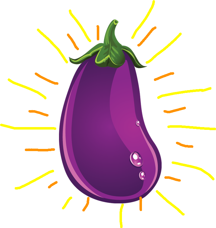 Eggplant - Eggplant - Cartoon Vegetables Clipart (703x741), Png Download