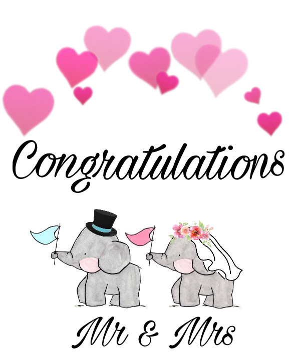 #wedding #couple #elephants #love #congratulations - Blue Heart Crown Clipart (595x720), Png Download