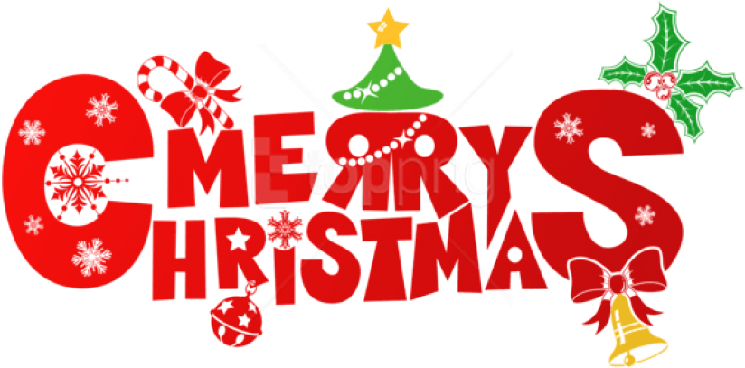 Free Png Red Merry Christmas Png - Merry Christmas Clear Background Clipart (850x418), Png Download