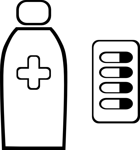 Medicinal Tablet Clipart Black And White - Png Download (558x596), Png Download