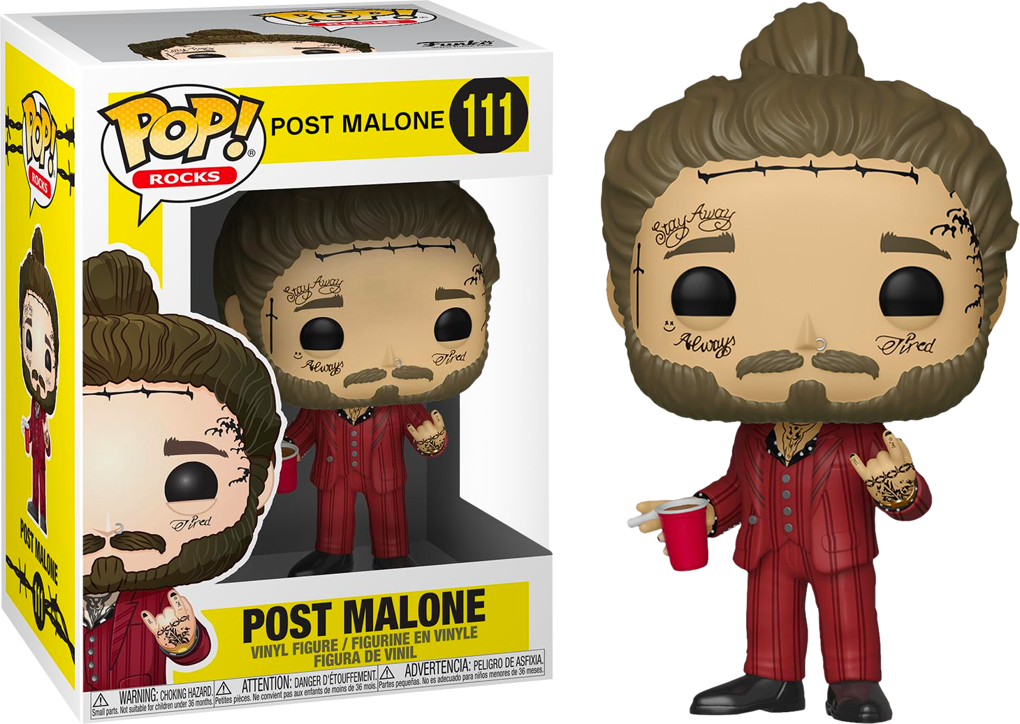 Post Malone Funko Pop Vinyl Figure - Post Malone Pop Vinyl Clipart (1460x1037), Png Download