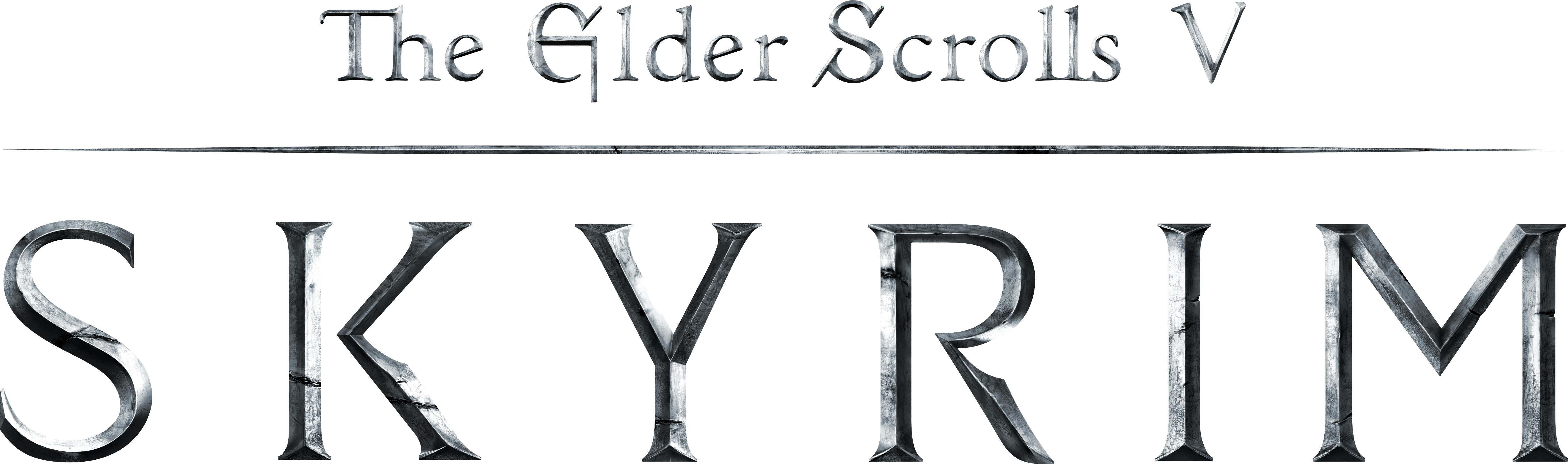 Skyrim Transparent Clear - Elder Scrolls V Skyrim Logo Clipart (5857x1735), Png Download