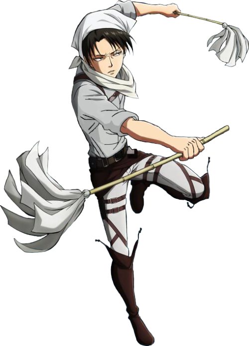 Attack On Titan Levi Cleaning Clipart (500x693), Png Download