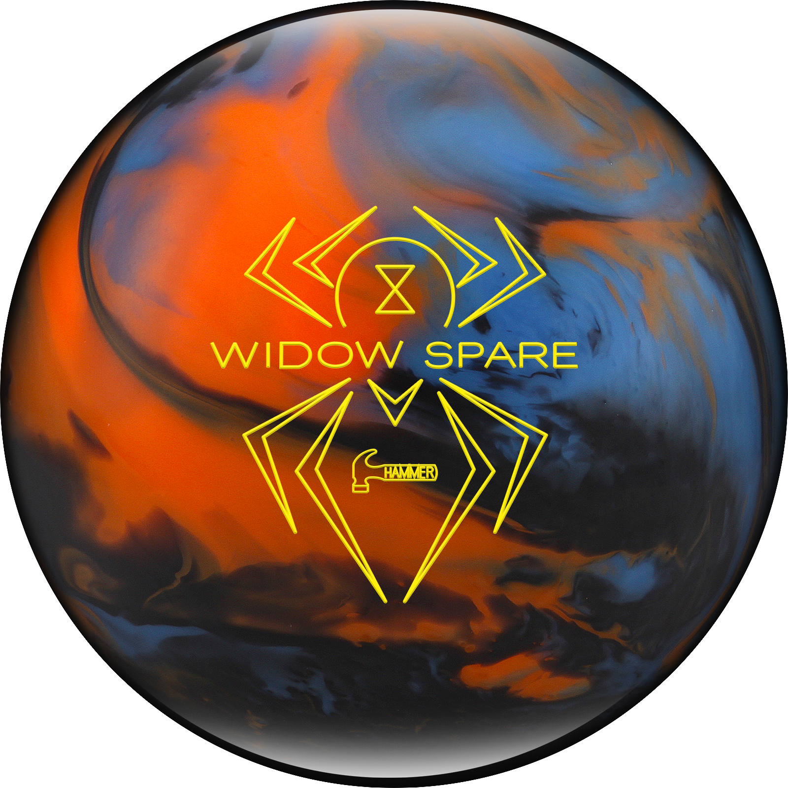 Hammer Widow Spare Blue/orange/smoke Bowling Ball - Hammer Black Widow Spare Clipart (1600x1600), Png Download