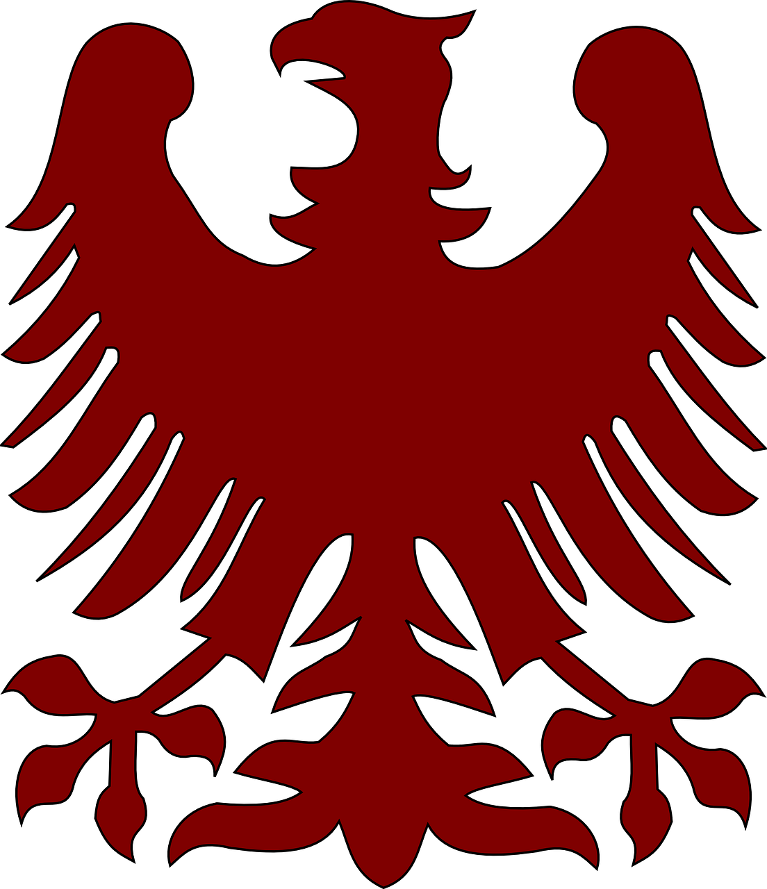 Eagle Coat Arms Phoenix Maroon Png Image - Coat Of Arms Of Wrocław Clipart (1104x1280), Png Download