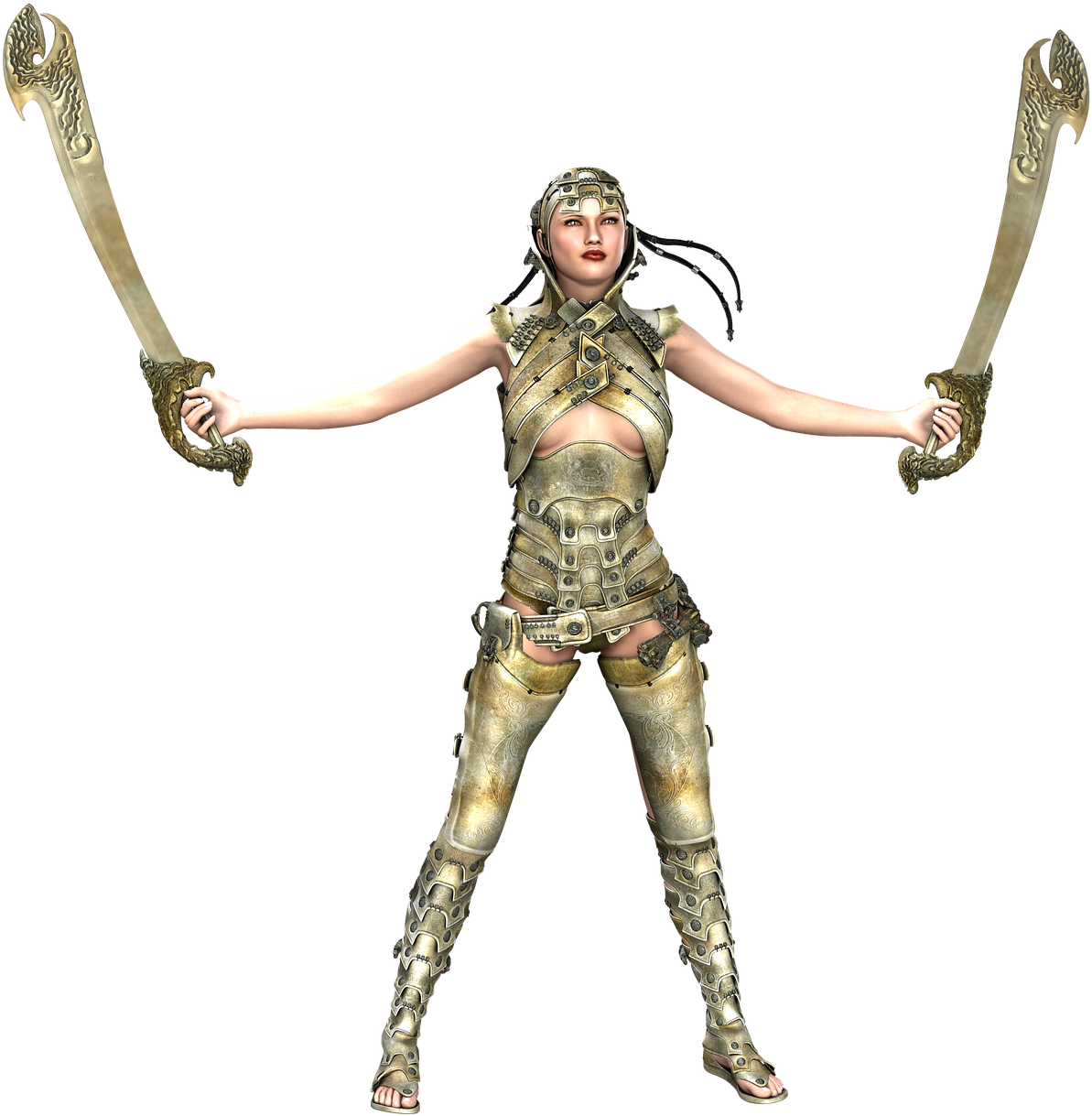 Girl Armor Warrior Fantasy Png Image - Niña Con Armadura Clipart (1280x1252), Png Download