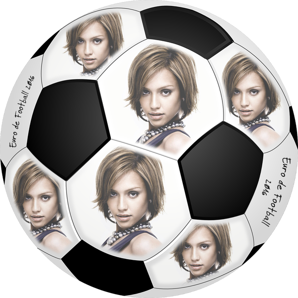 Photo Montage Foot Ball Png Soccer With 6 Pictures - Ballon De Foot Personnalisé Avec Clipart (600x600), Png Download