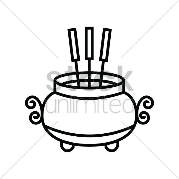 Incense Burning Vector - Chinese Incense Clipart - Png Download (600x600), Png Download