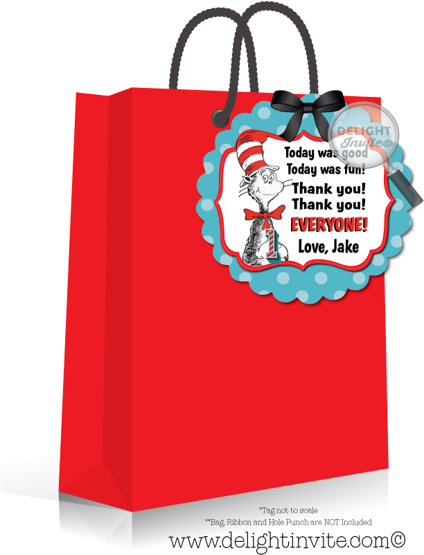 Seuss 1st Birthday Favor Tags - Birthday Clipart (612x802), Png Download
