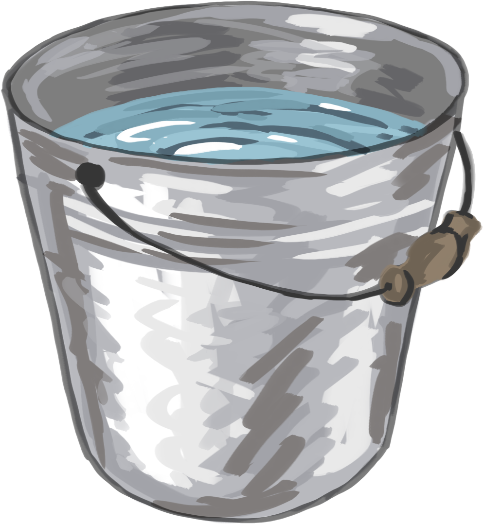 Bucket Of Water - Old Fashioned Glass Clipart (1500x1800), Png Download