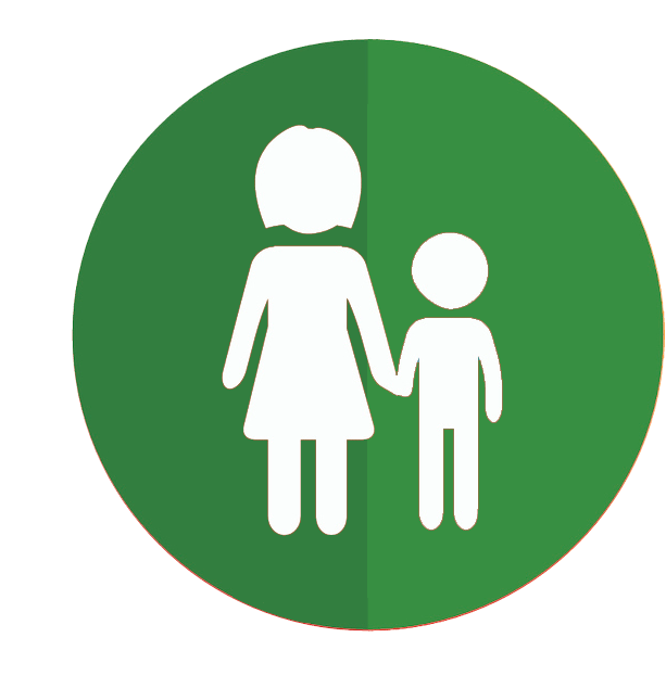 Family Icon Green - Mom Son Icon Clipart (677x622), Png Download