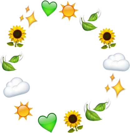 #leaf #emoji #flower #sun #heart #cloud #aesthetic - Cartoon Clipart (1024x1024), Png Download