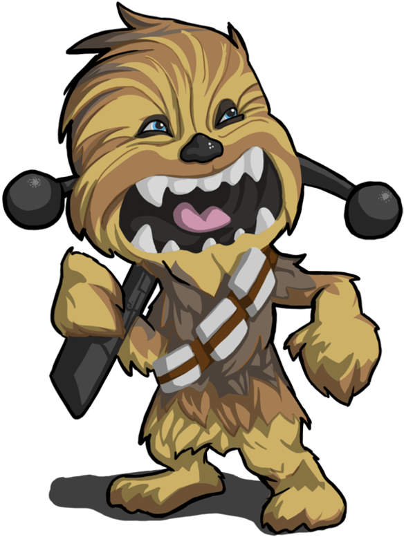 Chewbacca Drawing Little Girl - Chewbacca Cartoon Drawing Clipart (894x894), Png Download