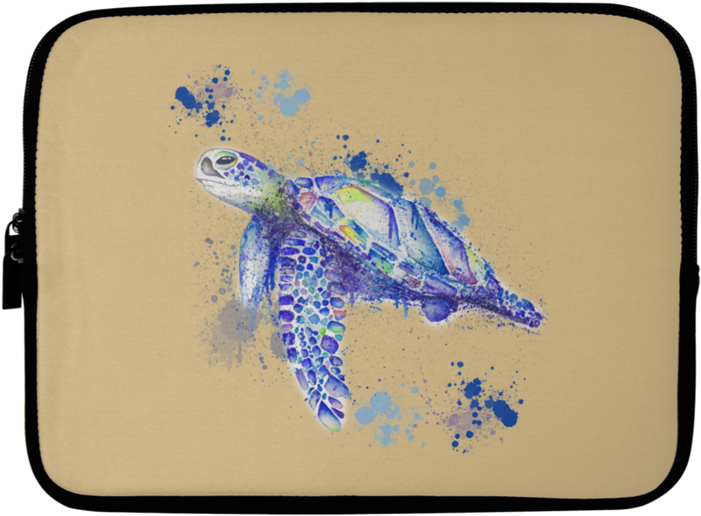 Watercolor Sea Turtle Laptop Sleeves - Watercolor Painting Clipart (1019x751), Png Download