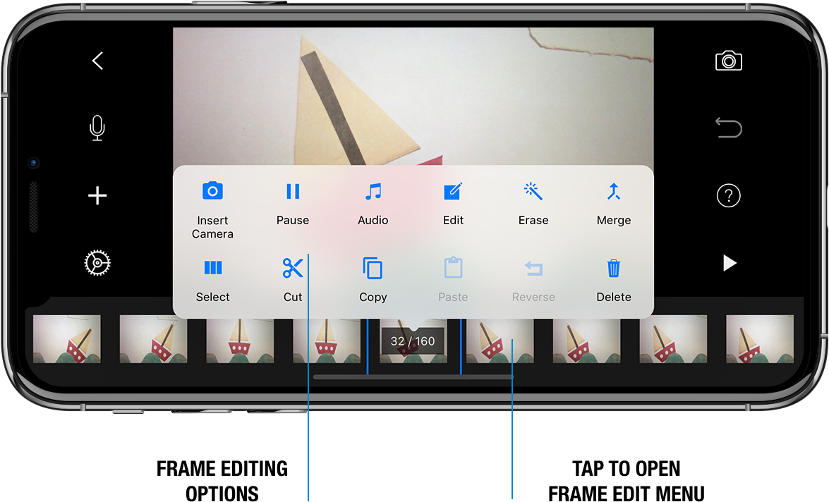Tap Anywhere Outside To Close The Frame Edit Menu - Ghost Frame Stop Motion Clipart (1600x712), Png Download