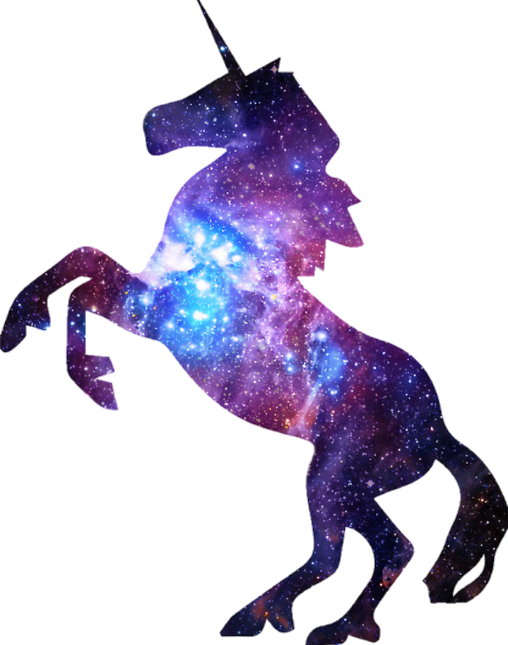 Unicorn Galaxy Unicornio Starry Png Unicornio Png Galaxy - Black Unicorn Outline Clipart (719x913), Png Download