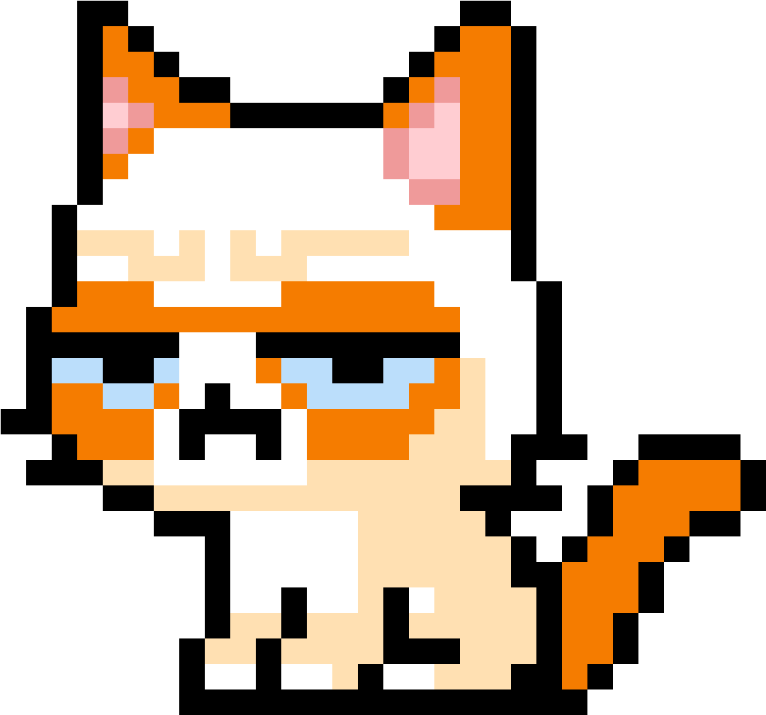 Grumpy Cat - Traffic Cone Pixel Art Clipart (1184x1110), Png Download