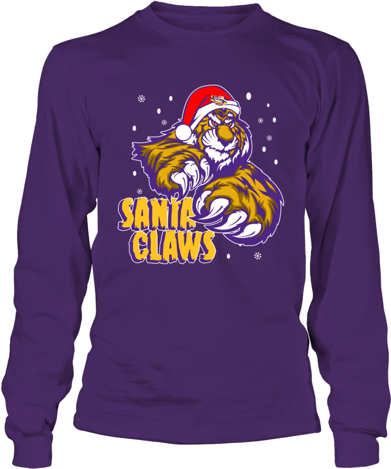 Lsu Tigers Santa Claws Tiger Front Picture Png Lsu - Once A Tiger Always A Tiger Shirts Clipart (1000x1000), Png Download