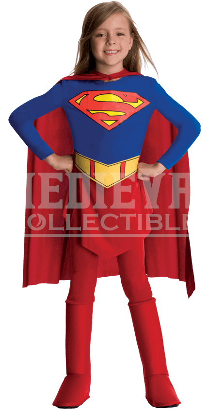 Supergirl Kids Costume , Png Download - Supergirl Kids Clipart (462x841), Png Download