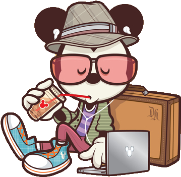 Mouse At Trader - Hipster Mickey Clipart (536x626), Png Download