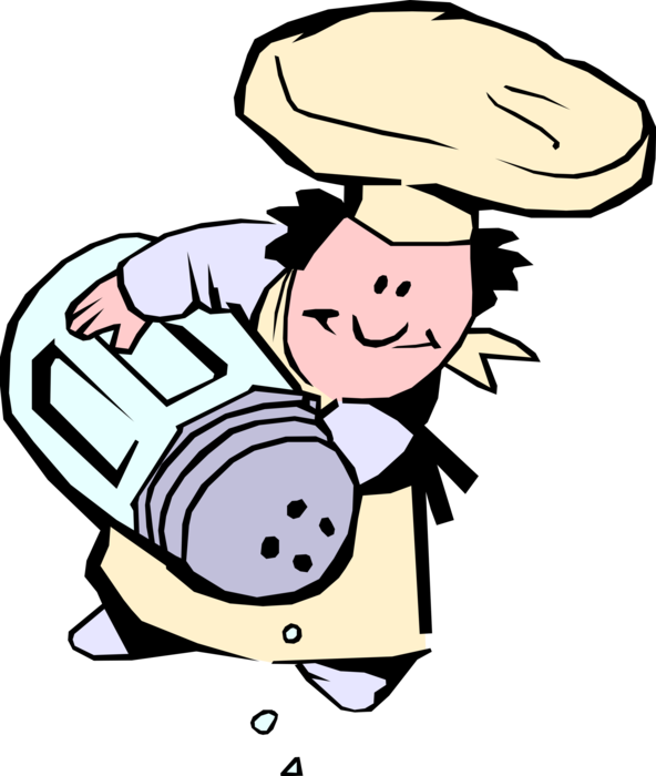 Vector Illustration Of Culinary Cuisine Restaurant - Salt Cartoon Png Clipart (592x700), Png Download