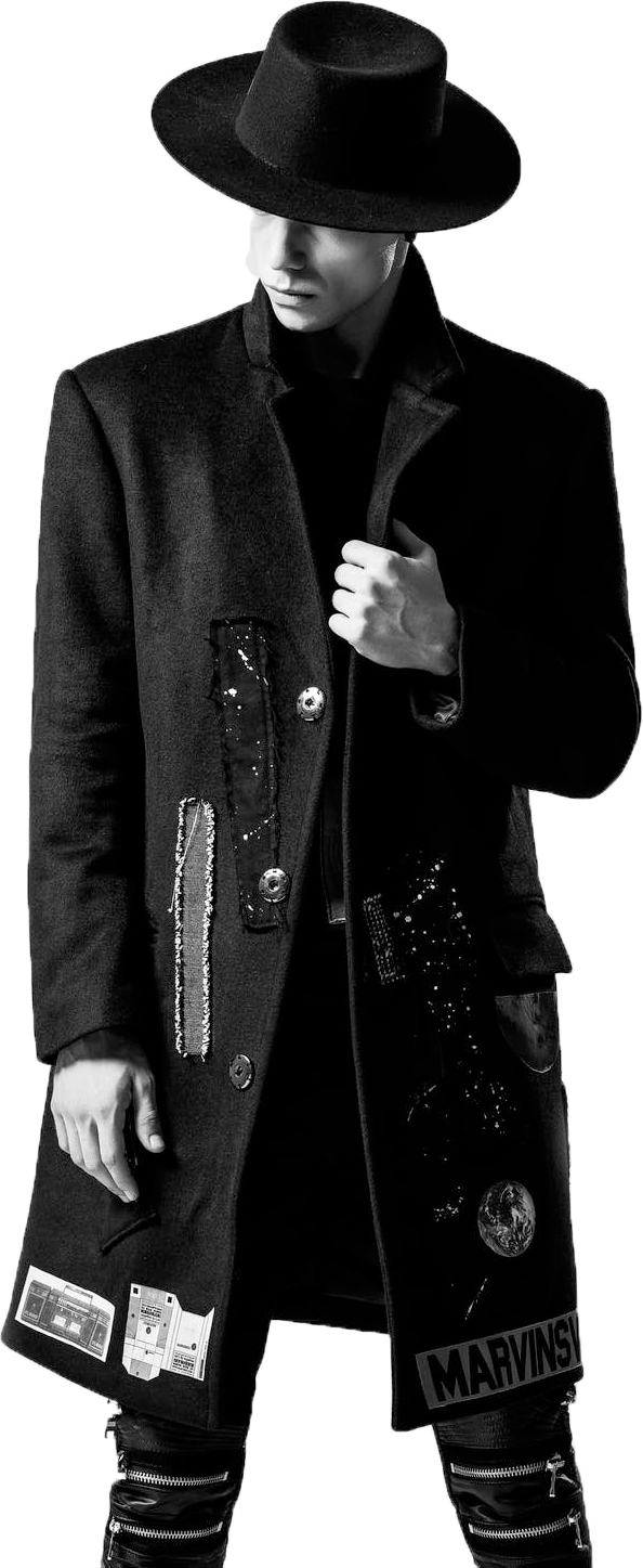 Icon-youtube - Model Man Fashion Black And White Clipart (594x1447), Png Download