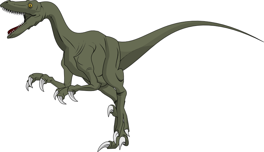 Extinct Clipart Menacing - Velociraptor Clipart - Png Download (873x503), Png Download