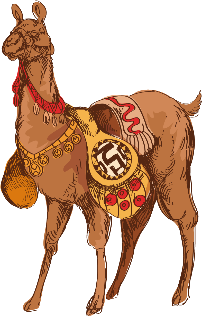 Drawn Llama Guanaco - Guanacos Animados Clipart (1276x1276), Png Download