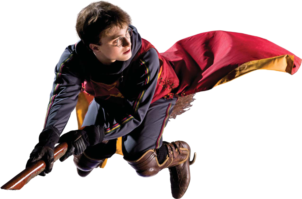 Harry Potter On Broom Png - Harry Potter Flying On Broom Clipart (1024x675), Png Download