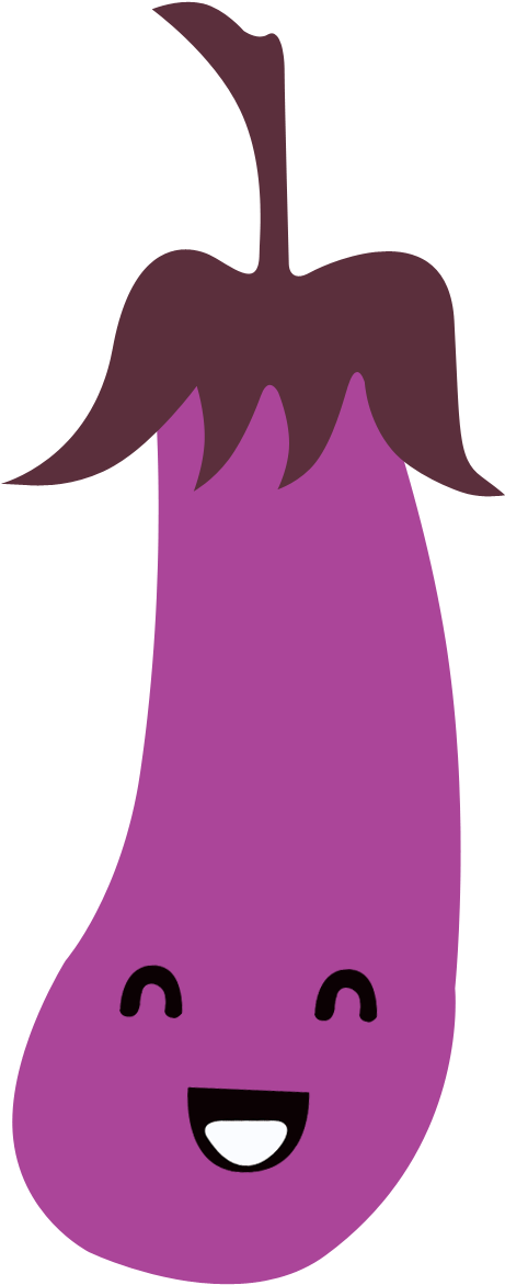 Eggplant Cartoon Smiley Clipart (461x1171), Png Download