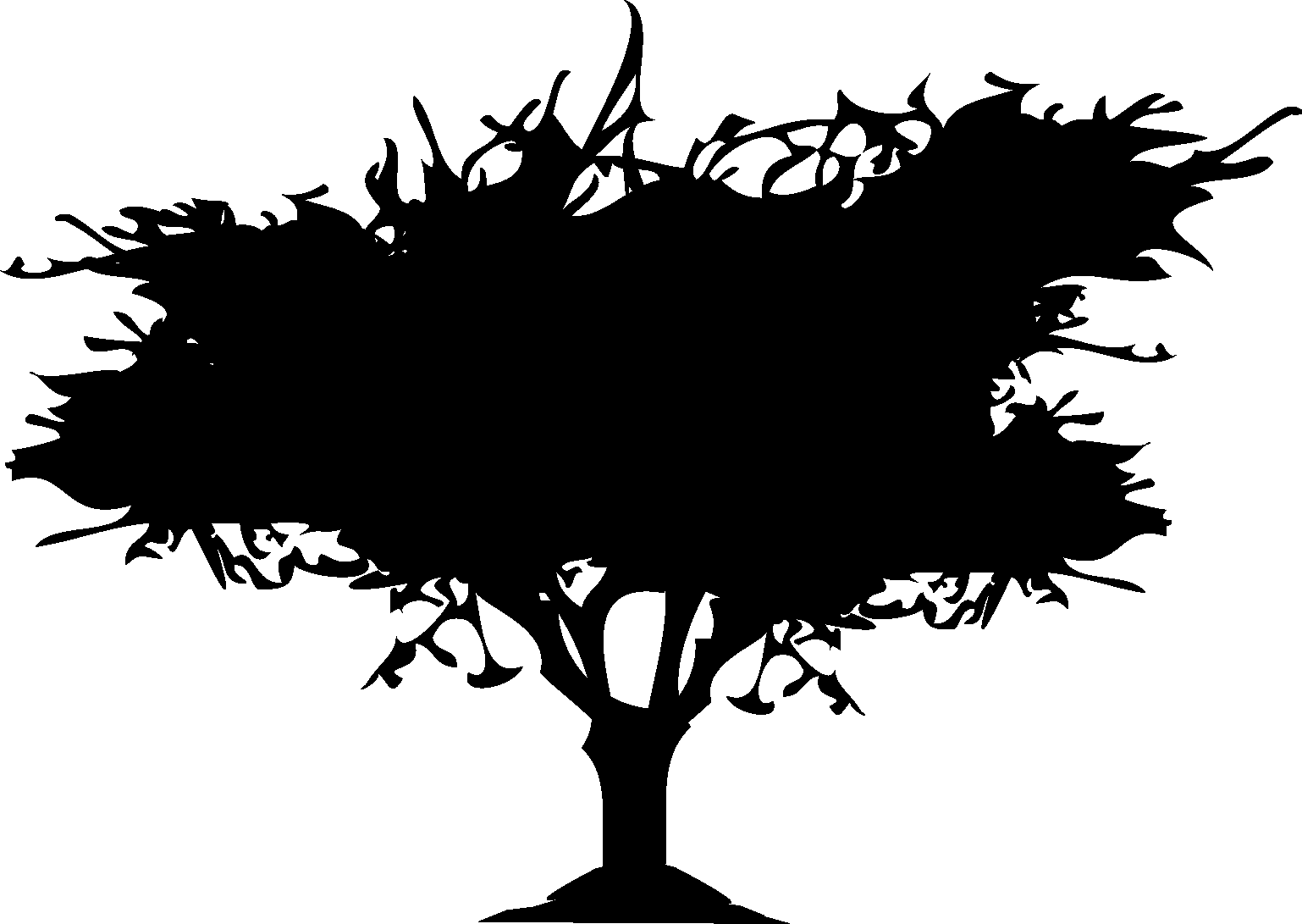 Trees Silhouette 01 Png - Silhouette Clipart (1538x1091), Png Download