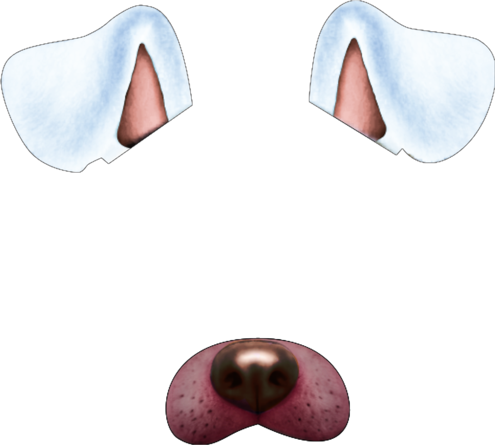 Memezasf White Eyes Mask Dog Ears Dogears Face Head - Tongue Clipart (1716x1716), Png Download