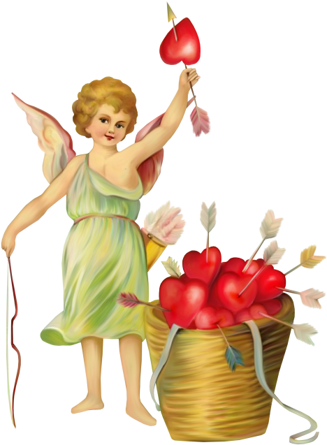 Romantic Valentine - Valentine's Day Victorian Clipart (866x650), Png Download