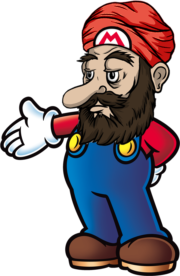 Turban Drawing Draw - Mario With A Beard Clipart (1000x1000), Png Download