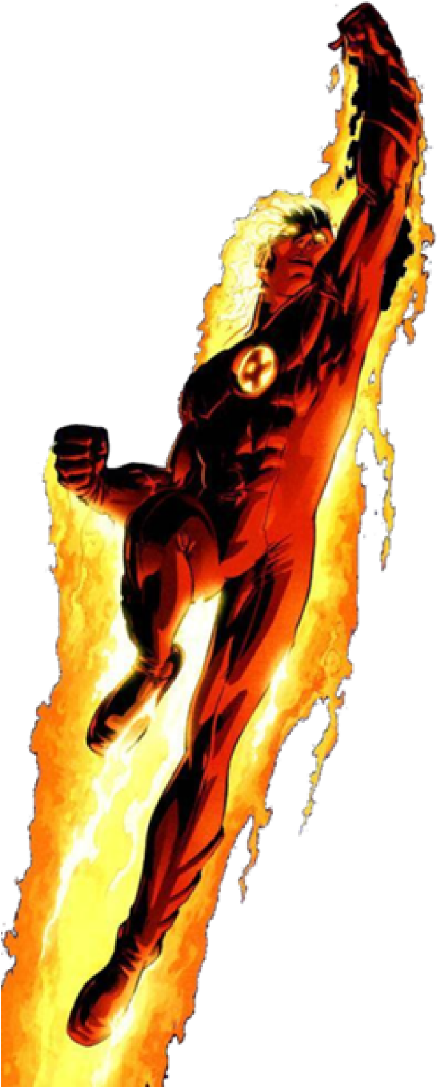Marvel Fantastic Four Logo Images Gallery - Human Torch Transparent Clipart (636x1581), Png Download