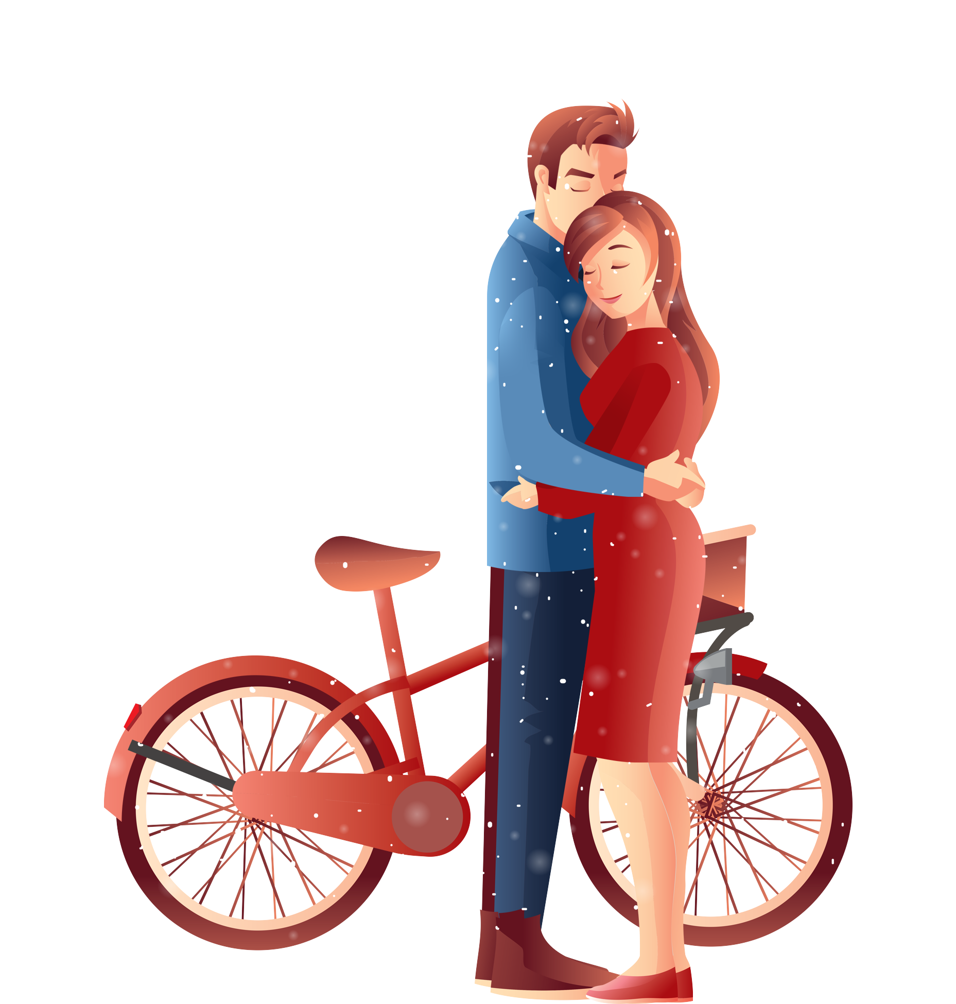 View large size Cartoon Hand Drawn Illustration Couple Png And Psd - Cartoo...