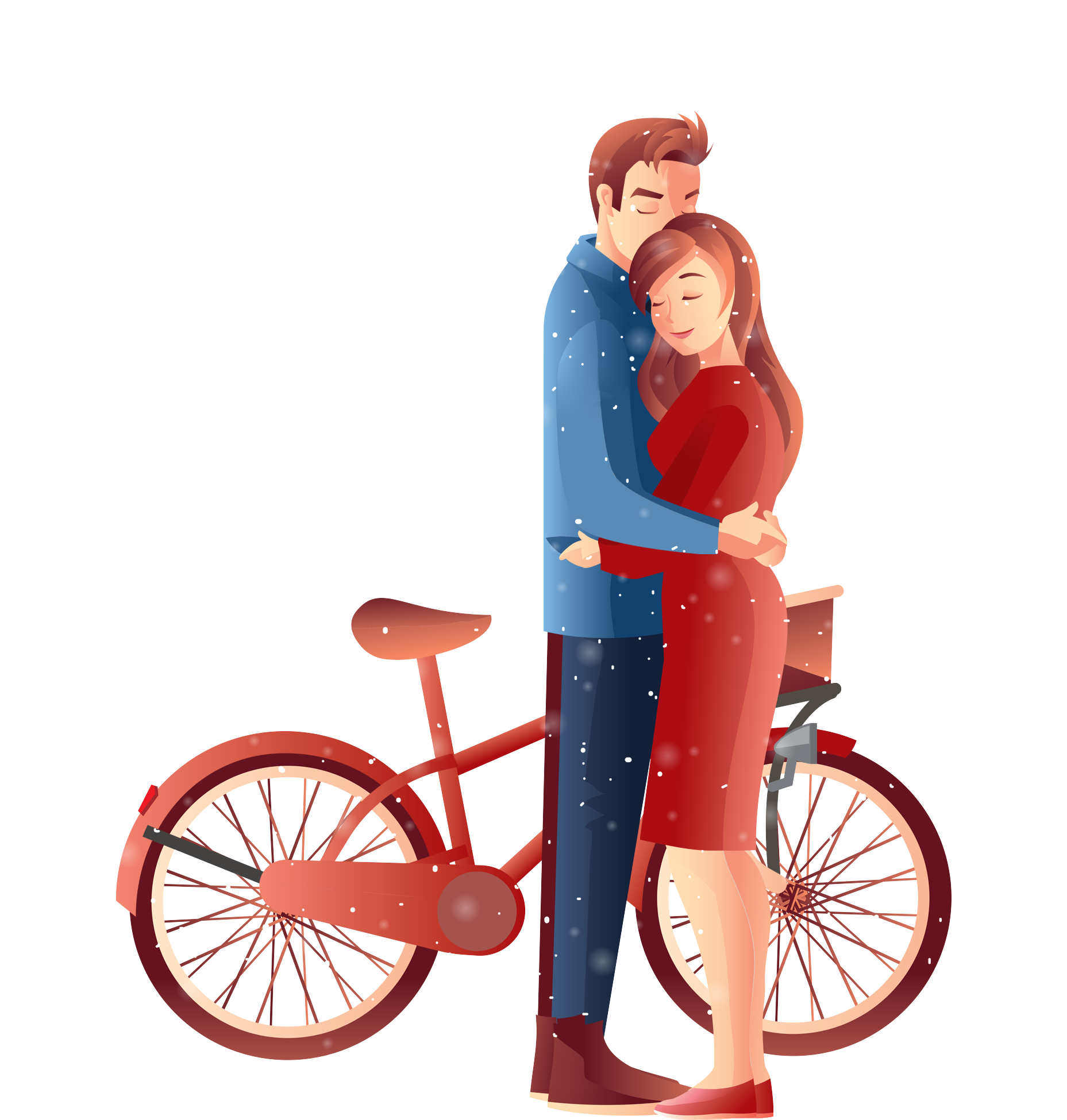 Cartoon Hand Drawn Illustration Couple Png And Psd - Cartoon Clipart (2000x2000), Png Download