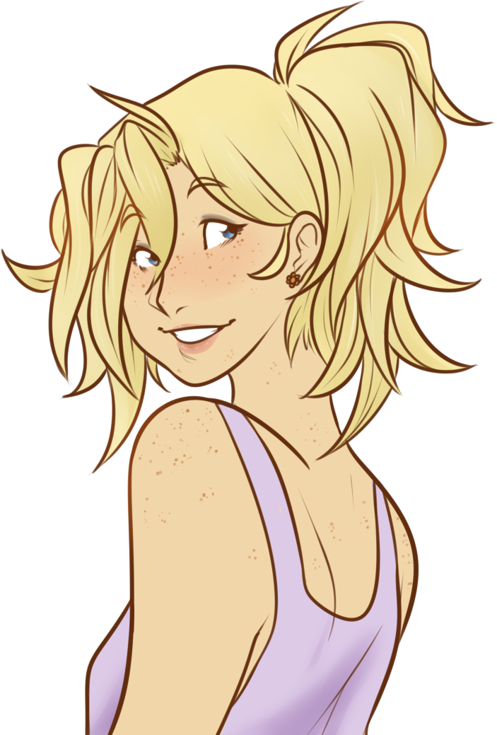 So I Finished That Freckle Mercy Sketch Because I Love - Mercy Freckle On Back Clipart (762x1048), Png Download