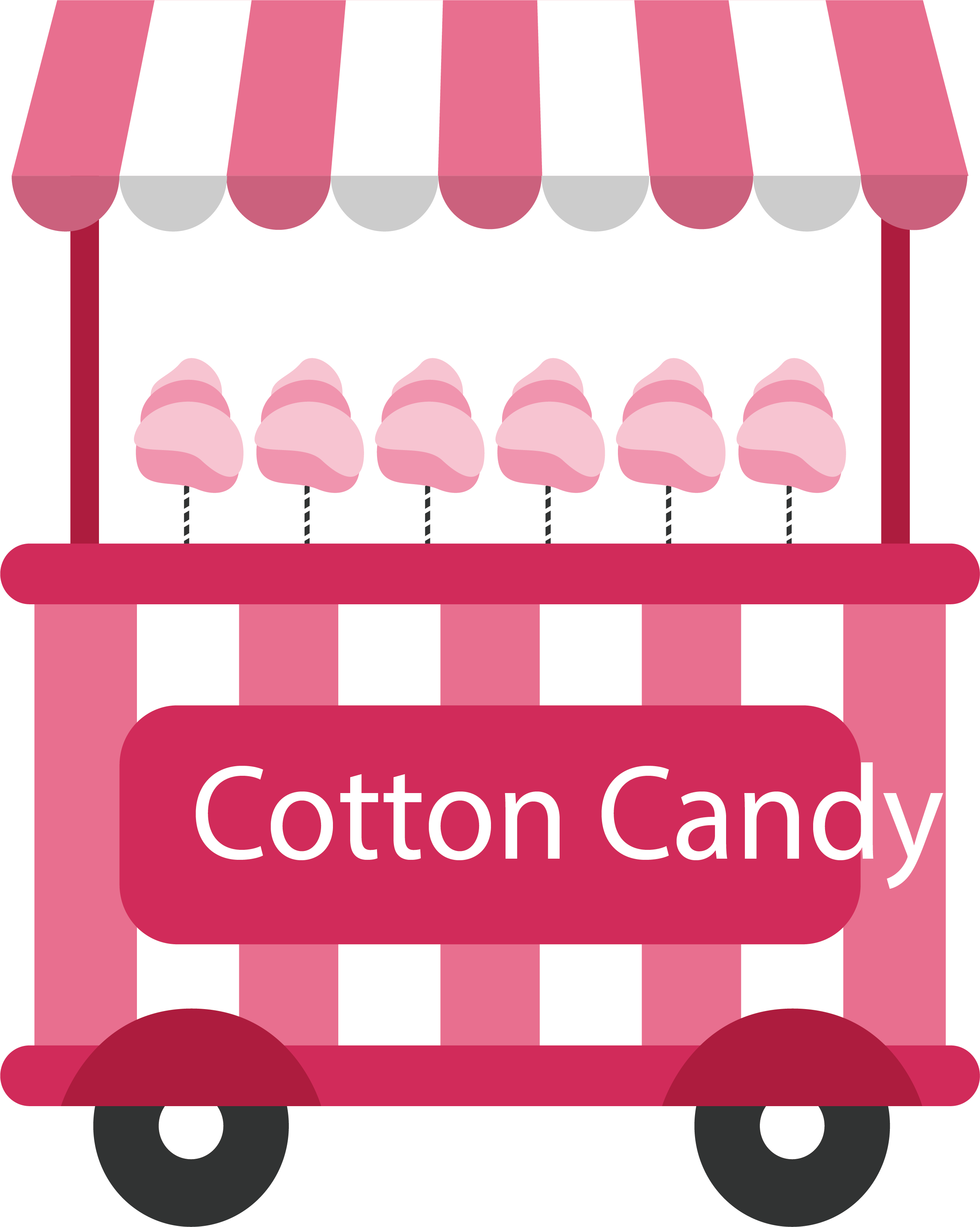 Vector Stripe Vehicle - Cotton Candy Car Clipart (2555x3198), Png Download