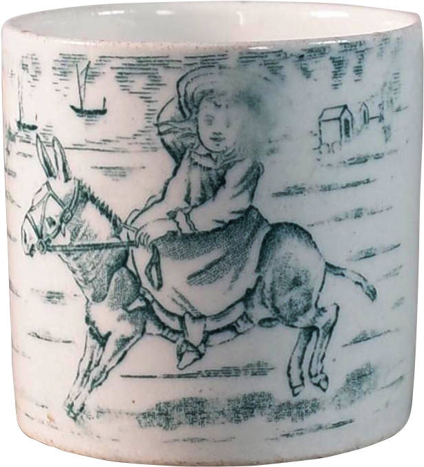 Victorian Cup Of Girl On Donkey - Burro Clipart (959x1448), Png Download