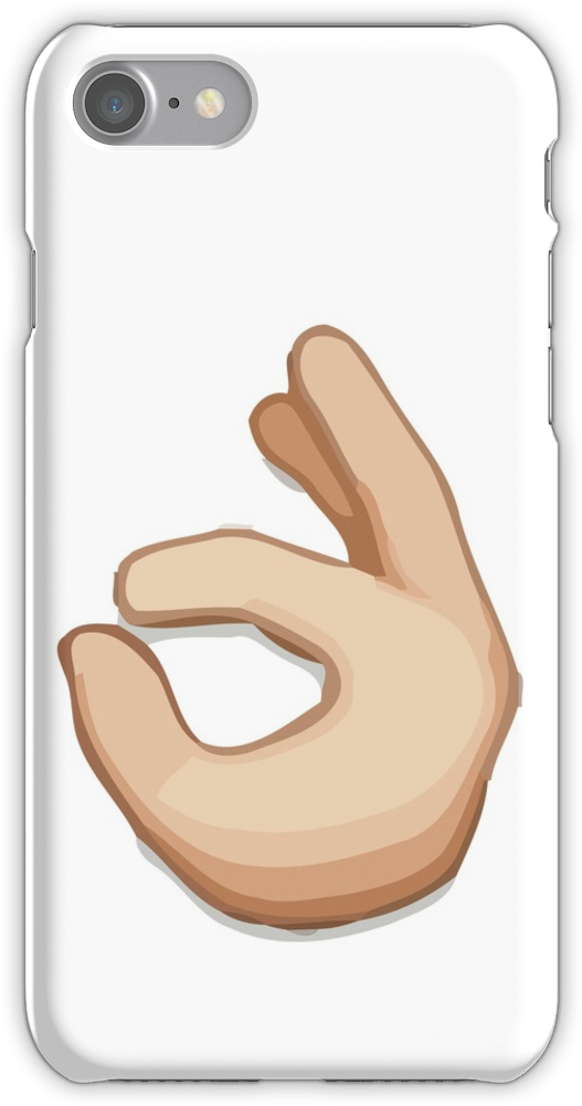 Ok Hand Sign Emoji Iphone 7 Snap Case - Just A Little Bit Emoji Clipart (750x1000), Png Download