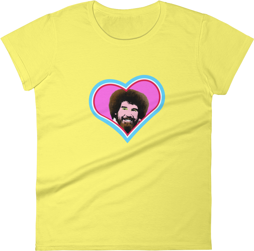 I Heart Bob Ross Women's Short Sleeve T-shirt - Flower Power T Shirt Clipart (1000x1000), Png Download