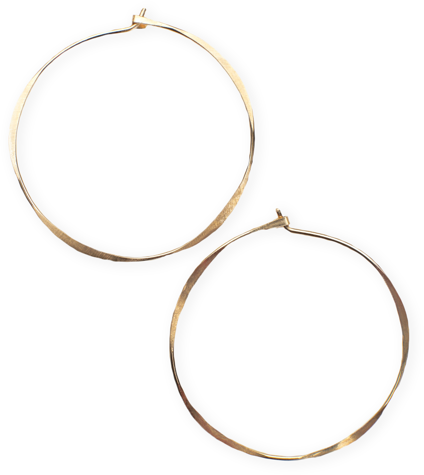 14k Round Hoop - Earrings Clipart (1000x1000), Png Download