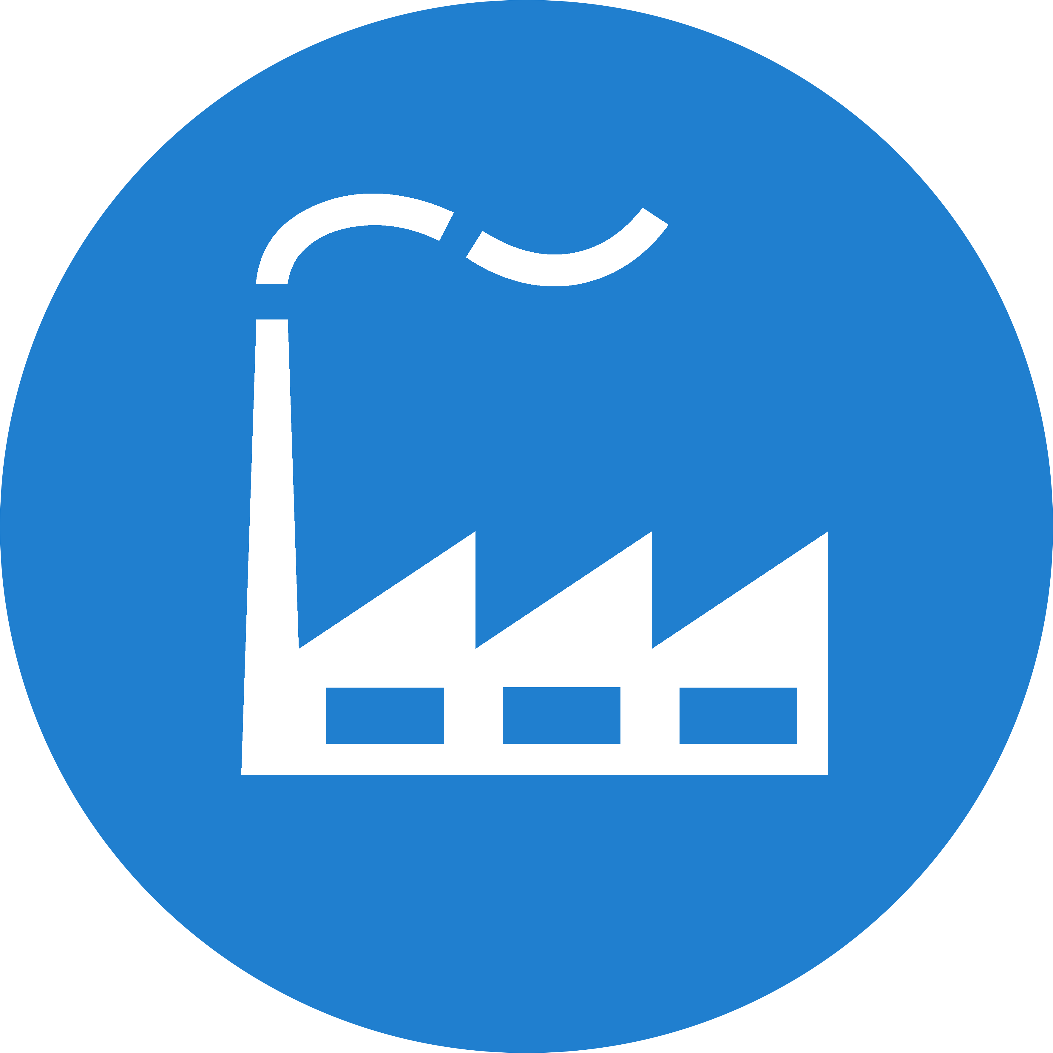 Industrial Profiles - Factory Icon Blue Circle Clipart (3530x3530), Png Download