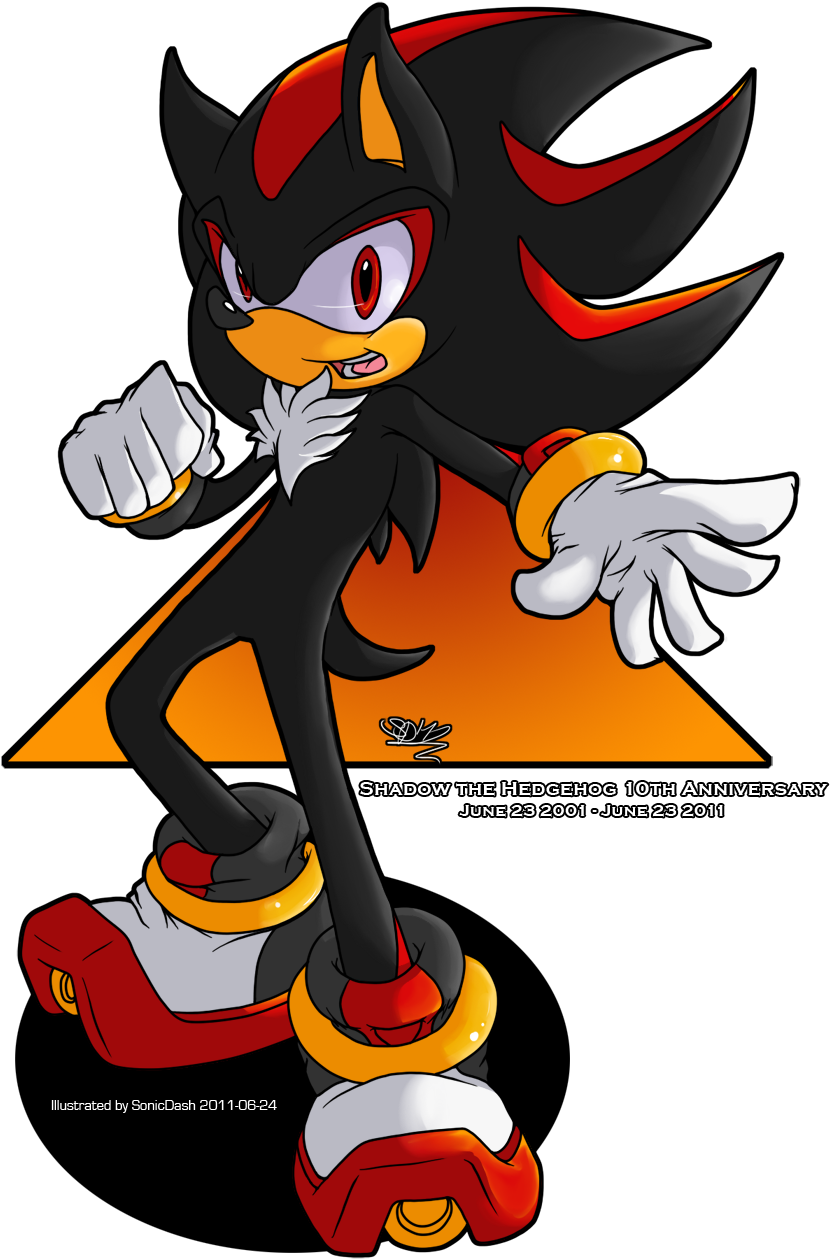 0) Shadow The Hedgehog 10th Anniversary June 232001o - Cartoon Clipart (850x1280), Png Download