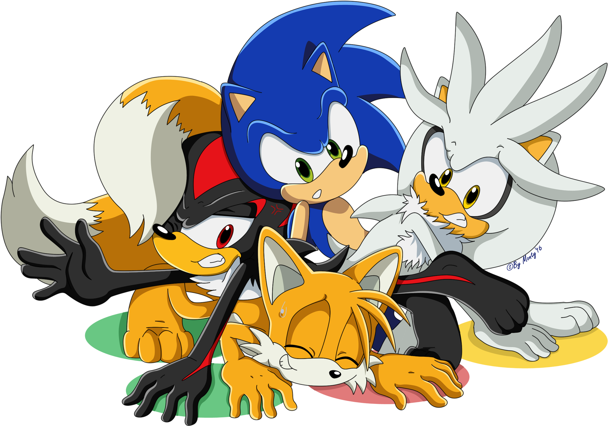 Sonic, Tails, Shadow, Silver Twister - Sonic Tails And Shadow Clipart - Lar...