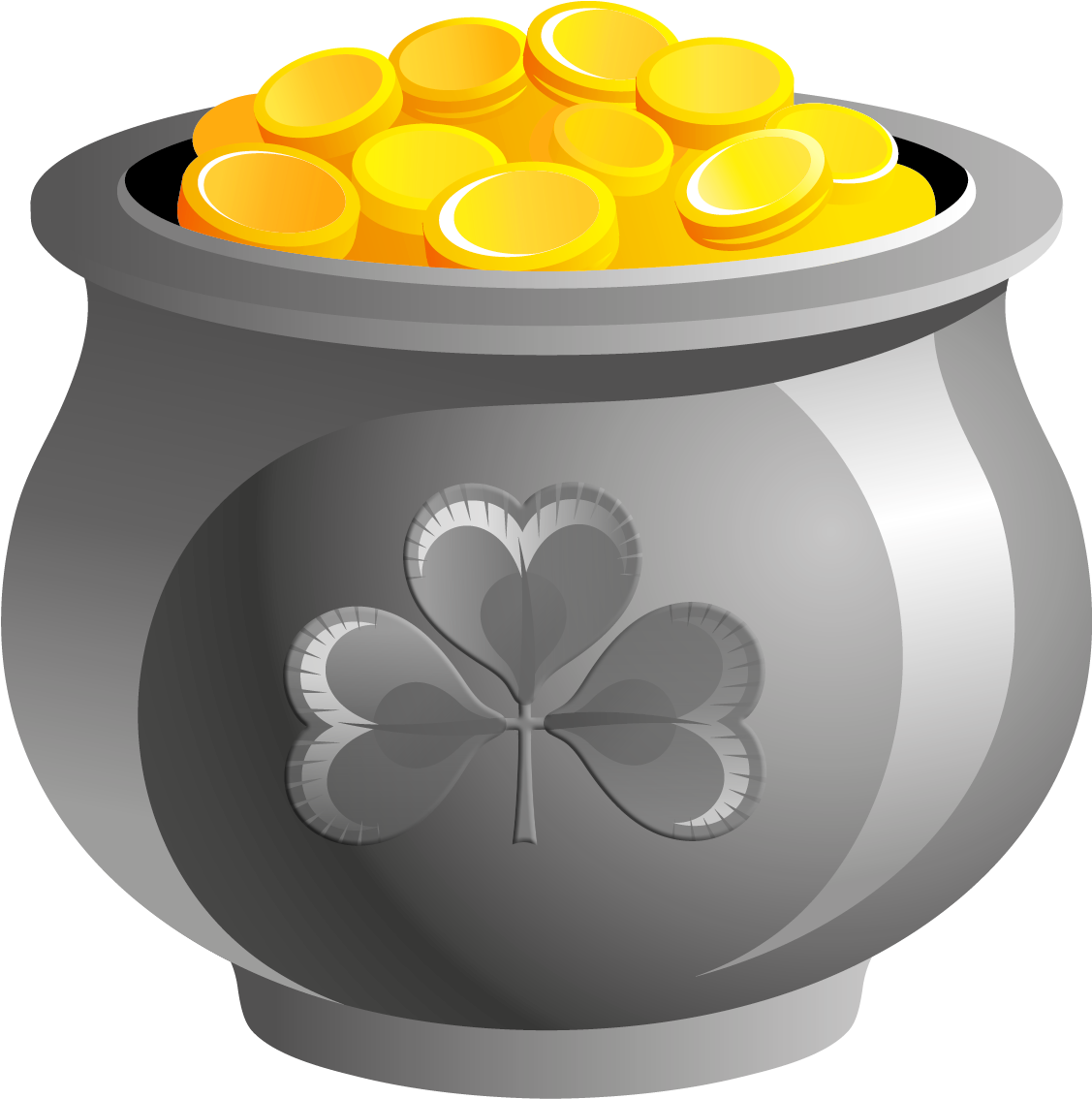 St Patrick Pot Of Gold With Coins Png Picture - Insect Clipart (1127x1134), Png Download