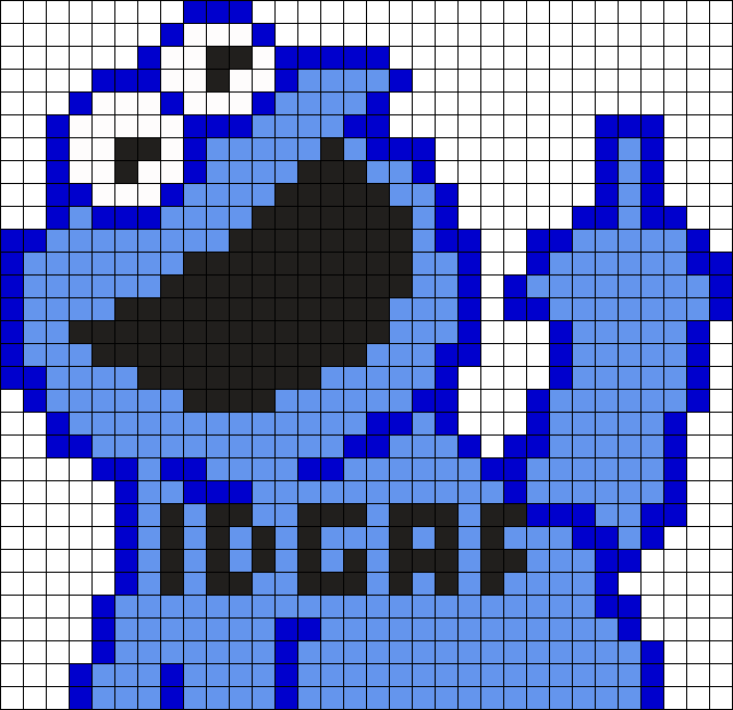 Idgaf Cookie Monster Perler Bead Pattern / Bead Sprite - Perler Bead Patterns Cookie Monster Clipart (673x652), Png Download